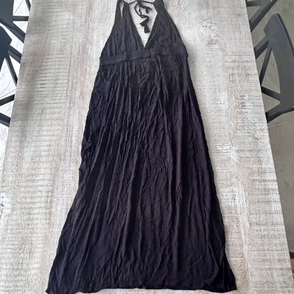 Womens Shade & Shore Plunge Swim Maxi Beach Cover Up Dress Black Size XL - Picture 2 of 8